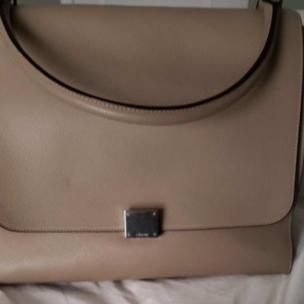 Trapeze Taupe Leather & Suede Tote